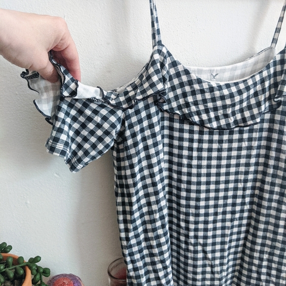 Gingham Ruffled Off Shoulder Top - Picture 3 of 5